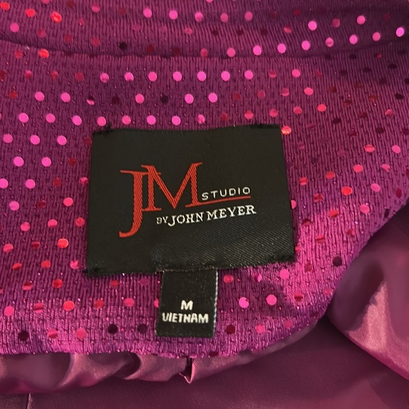 JM Studio by John Meyer Fuchsia Sequin Blazer Jacket Sz M Women’s NWT MSRP $139 - Picture 7 of 13